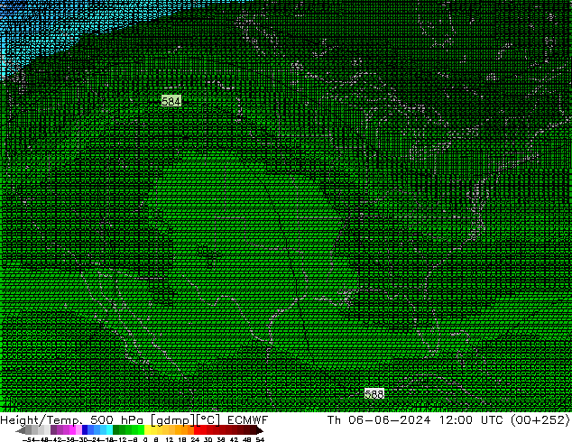 Height/Temp. 500 hPa ECMWF Qui 06.06.2024 12 UTC