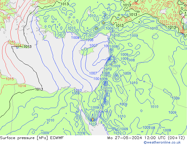 приземное давление ECMWF пн 27.05.2024 12 UTC