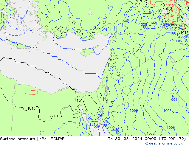 Atmosférický tlak ECMWF Čt 30.05.2024 00 UTC