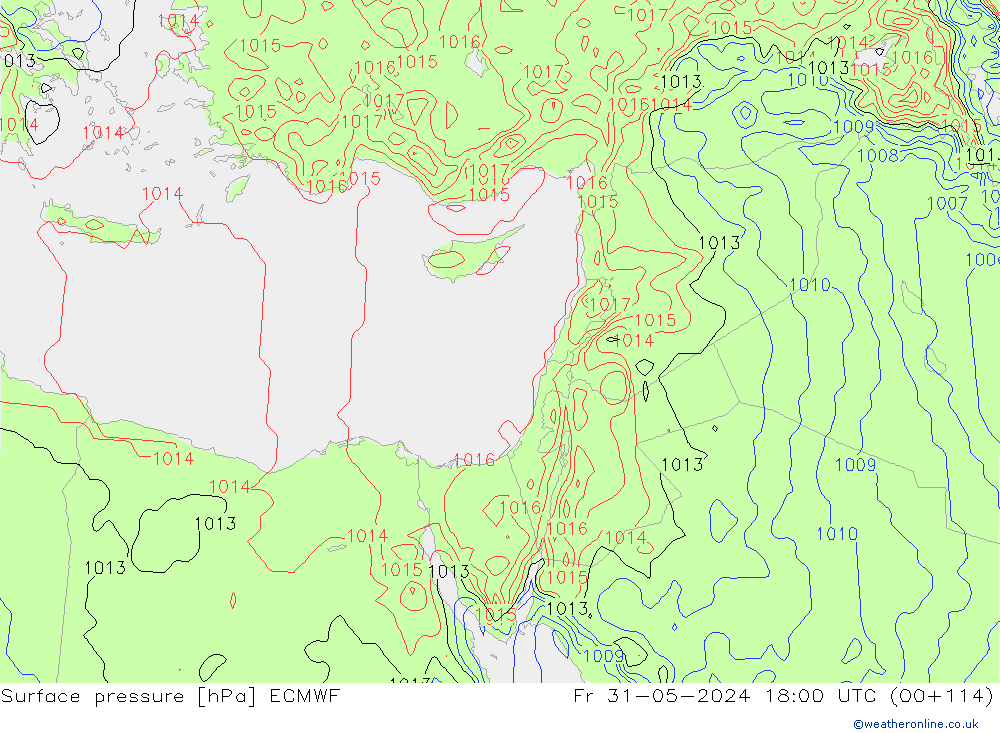 Yer basıncı ECMWF Cu 31.05.2024 18 UTC