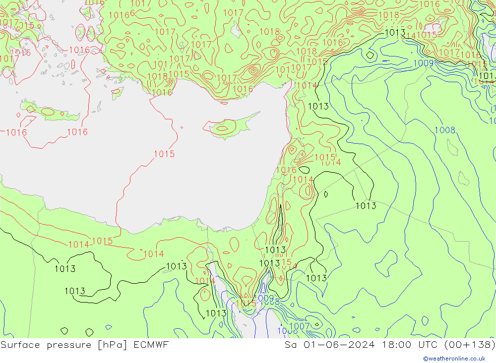 ciśnienie ECMWF so. 01.06.2024 18 UTC