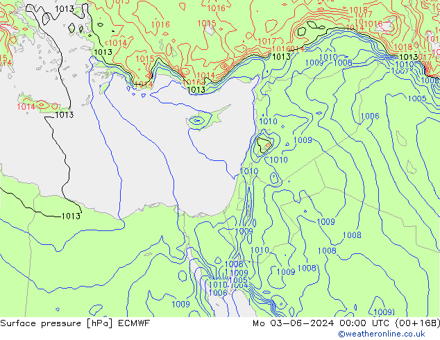 Yer basıncı ECMWF Pzt 03.06.2024 00 UTC