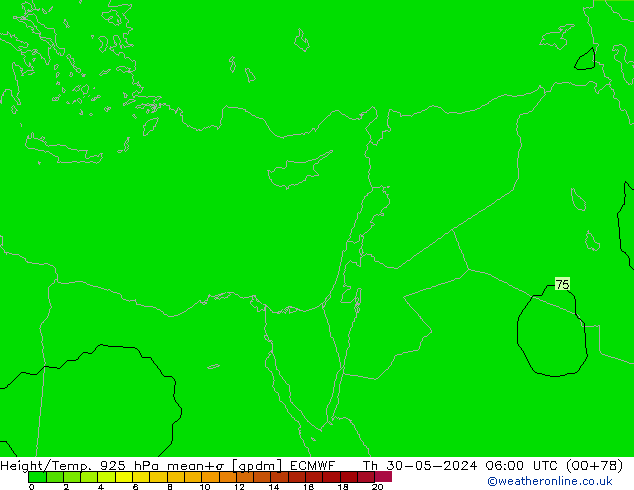 Géop./Temp. 925 hPa ECMWF jeu 30.05.2024 06 UTC