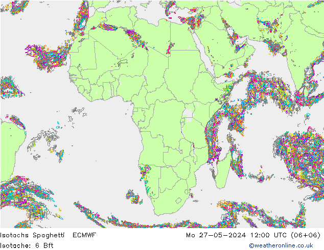 Isotachs Spaghetti ECMWF Mo 27.05.2024 12 UTC