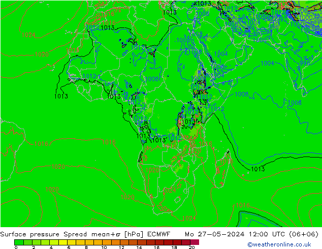 Bodendruck Spread ECMWF Mo 27.05.2024 12 UTC
