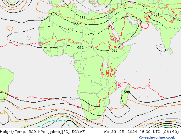 Géop./Temp. 500 hPa ECMWF mer 29.05.2024 18 UTC