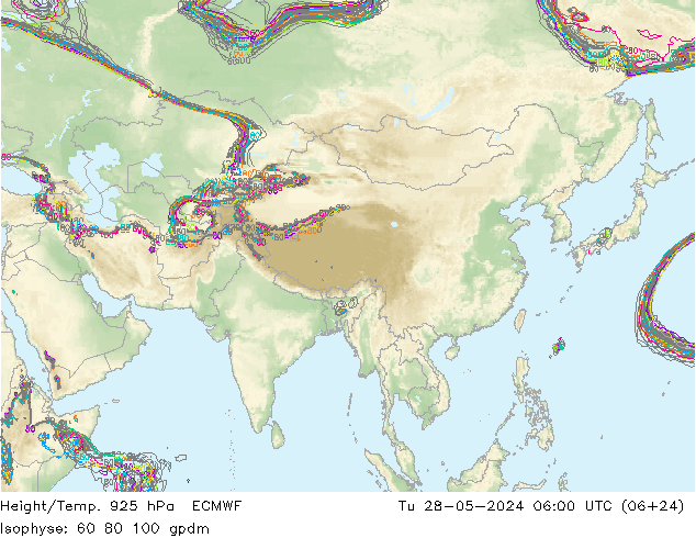 Height/Temp. 925 hPa ECMWF Ter 28.05.2024 06 UTC