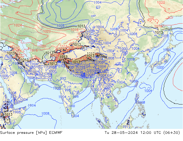 Yer basıncı ECMWF Sa 28.05.2024 12 UTC