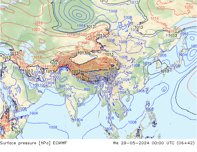 приземное давление ECMWF ср 29.05.2024 00 UTC