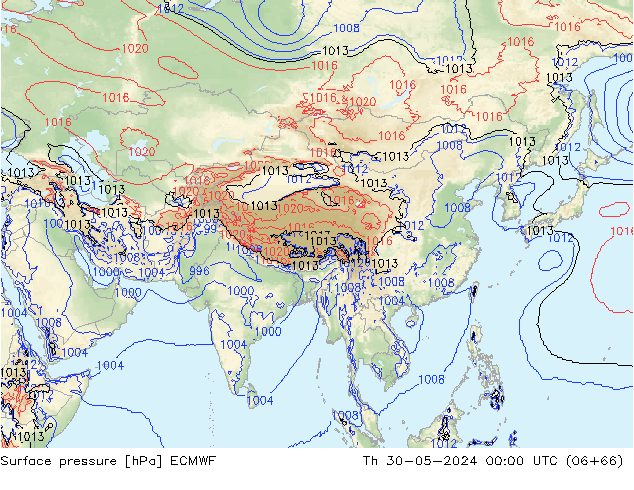 ciśnienie ECMWF czw. 30.05.2024 00 UTC