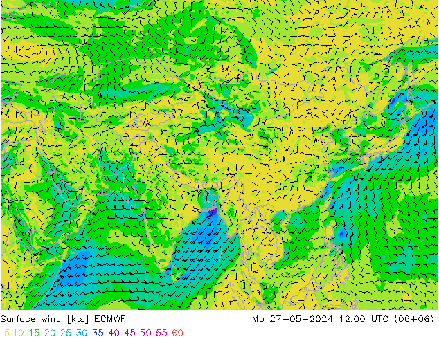 Surface wind ECMWF Mo 27.05.2024 12 UTC