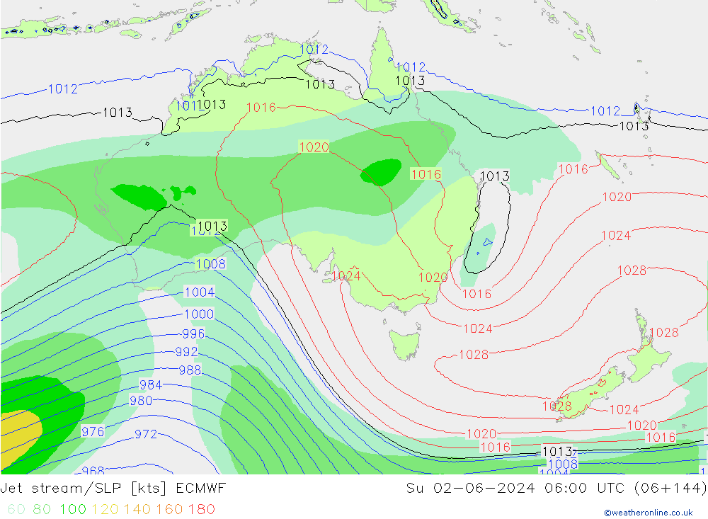 Jet stream/SLP ECMWF Su 02.06.2024 06 UTC