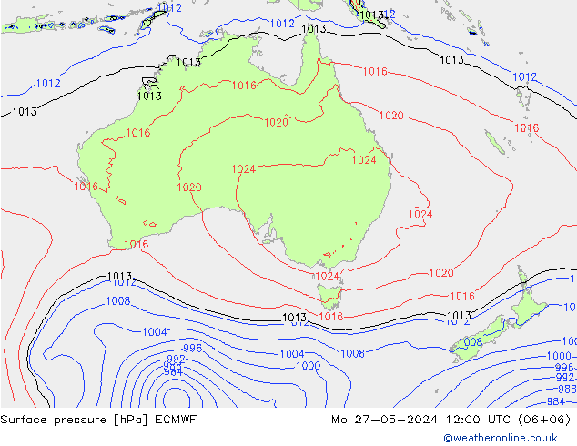 Surface pressure ECMWF Mo 27.05.2024 12 UTC