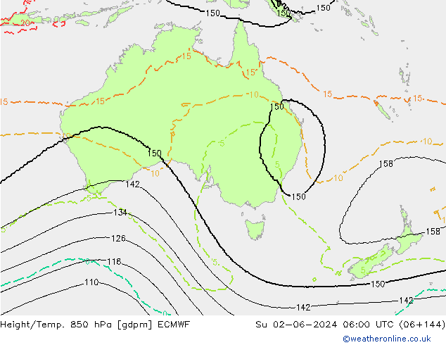 Height/Temp. 850 hPa ECMWF Dom 02.06.2024 06 UTC