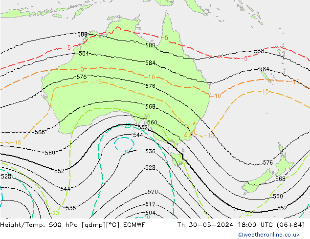 Height/Temp. 500 hPa ECMWF  30.05.2024 18 UTC