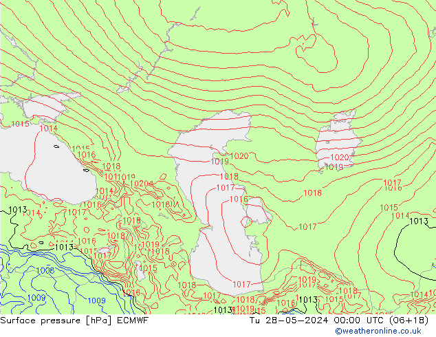 Atmosférický tlak ECMWF Út 28.05.2024 00 UTC