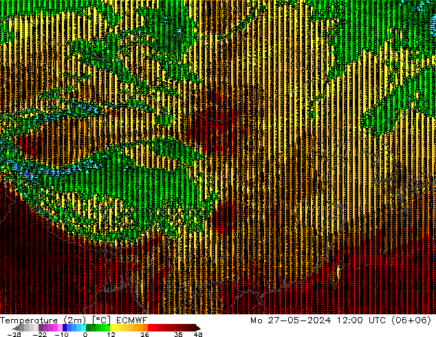 Temperatura (2m) ECMWF lun 27.05.2024 12 UTC