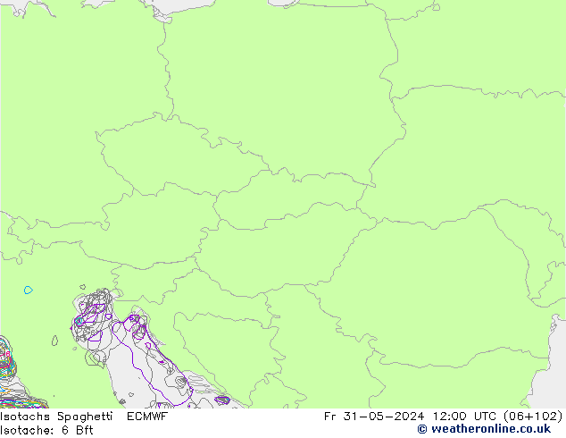 Isotachs Spaghetti ECMWF Fr 31.05.2024 12 UTC