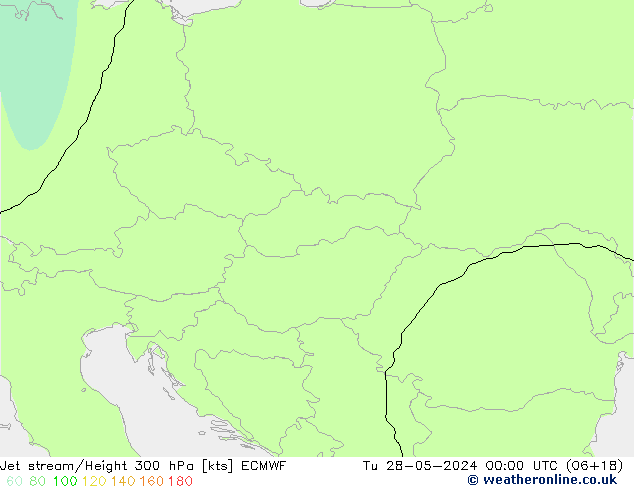 Jet stream/Height 300 hPa ECMWF Tu 28.05.2024 00 UTC