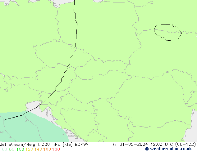 Jet stream/Height 300 hPa ECMWF Fr 31.05.2024 12 UTC