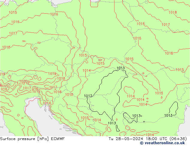 Luchtdruk (Grond) ECMWF di 28.05.2024 18 UTC