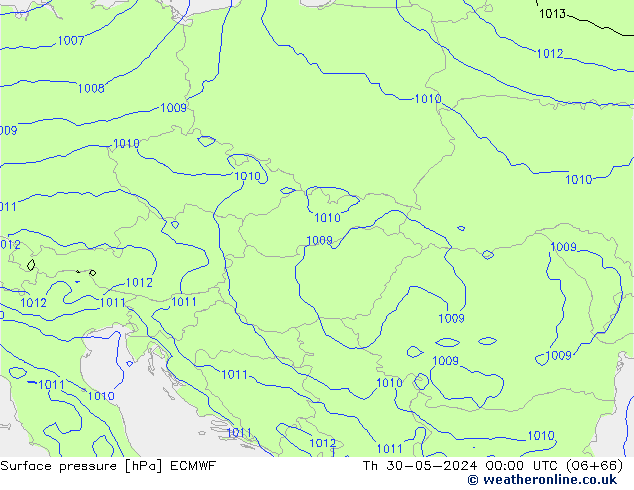 Luchtdruk (Grond) ECMWF do 30.05.2024 00 UTC