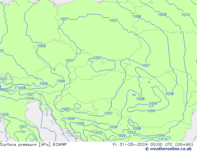 Surface pressure ECMWF Fr 31.05.2024 00 UTC