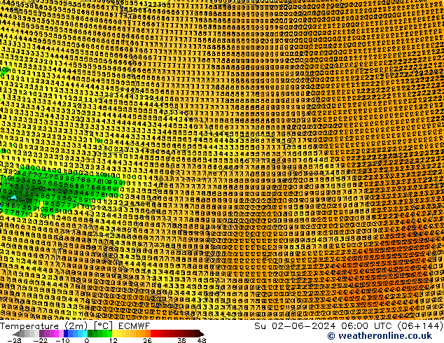 карта температуры ECMWF Вс 02.06.2024 06 UTC