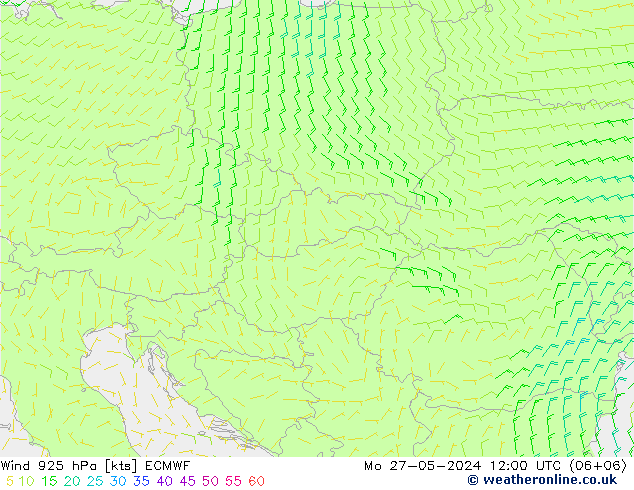 ветер 925 гПа ECMWF пн 27.05.2024 12 UTC