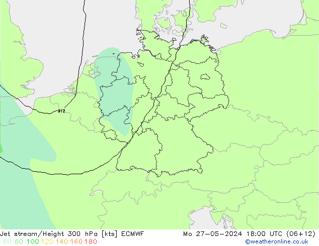 Prąd strumieniowy ECMWF pon. 27.05.2024 18 UTC