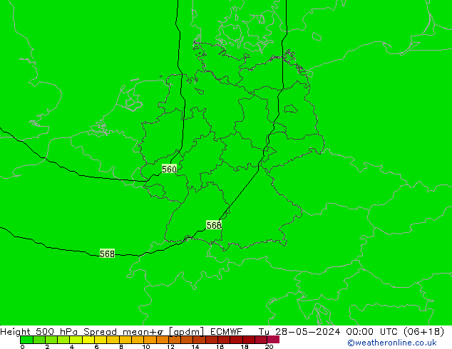 Height 500 hPa Spread ECMWF Tu 28.05.2024 00 UTC