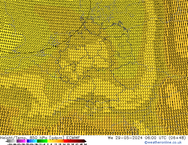 Height/Temp. 850 hPa ECMWF St 29.05.2024 06 UTC