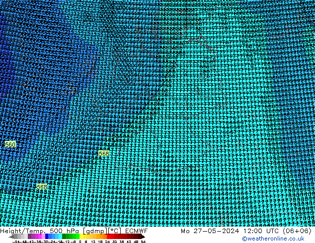 Height/Temp. 500 hPa ECMWF  27.05.2024 12 UTC