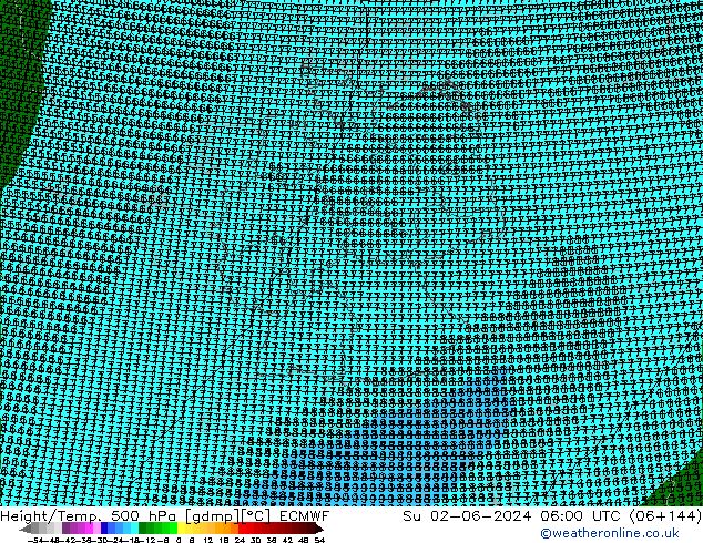 Height/Temp. 500 hPa ECMWF Su 02.06.2024 06 UTC