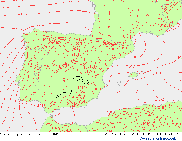 Yer basıncı ECMWF Pzt 27.05.2024 18 UTC