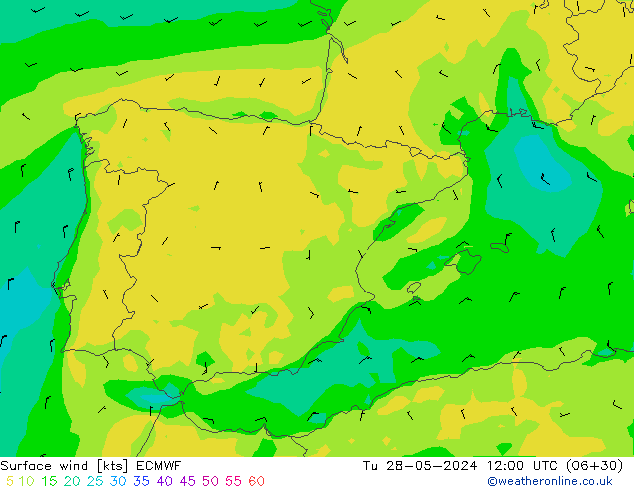 Viento 10 m ECMWF mar 28.05.2024 12 UTC