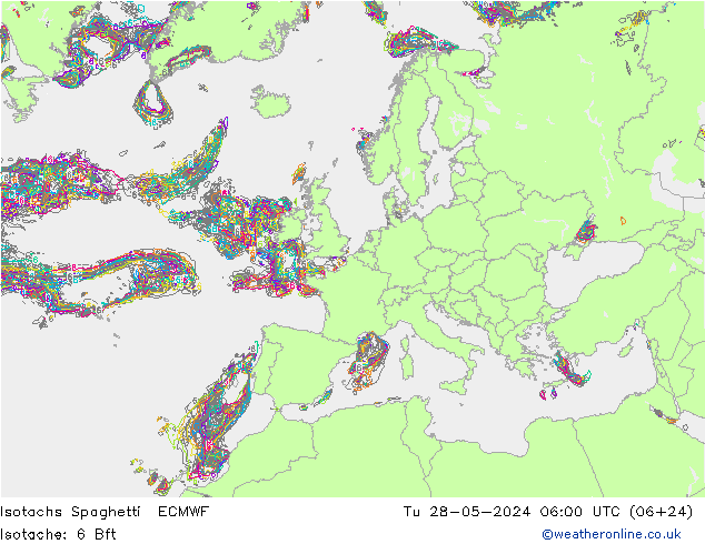 Isotachs Spaghetti ECMWF mar 28.05.2024 06 UTC