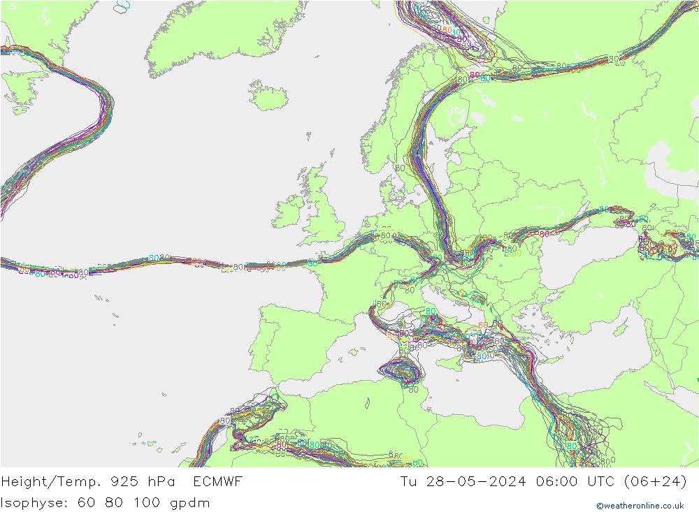 Yükseklik/Sıc. 925 hPa ECMWF Sa 28.05.2024 06 UTC