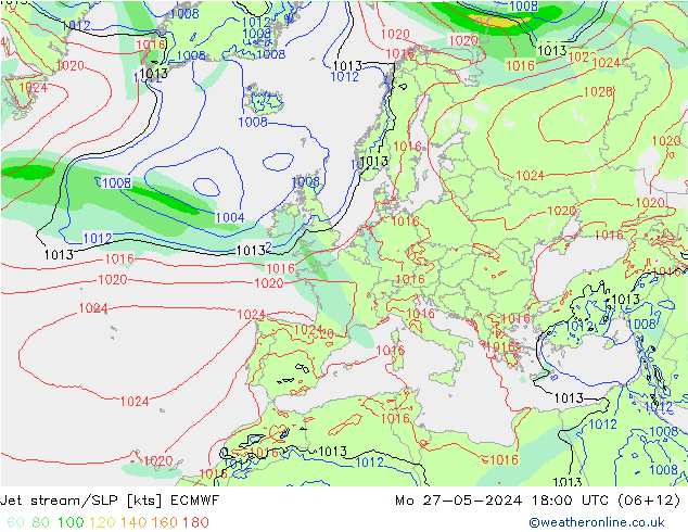 Courant-jet ECMWF lun 27.05.2024 18 UTC