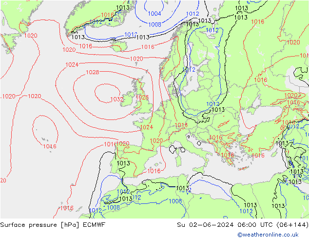 pression de l'air ECMWF dim 02.06.2024 06 UTC