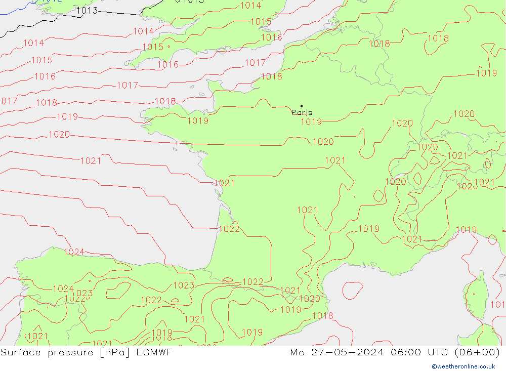 Yer basıncı ECMWF Pzt 27.05.2024 06 UTC