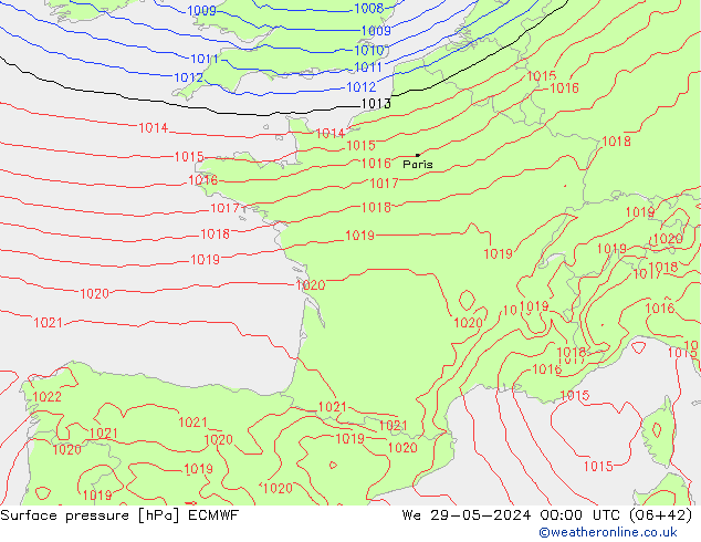 приземное давление ECMWF ср 29.05.2024 00 UTC