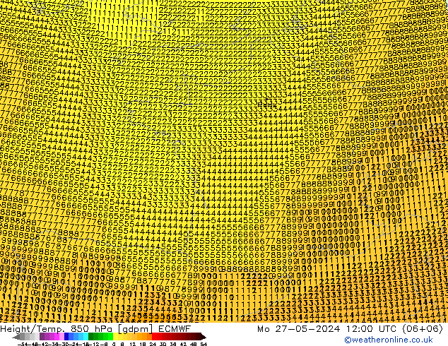 Height/Temp. 850 hPa ECMWF Mo 27.05.2024 12 UTC