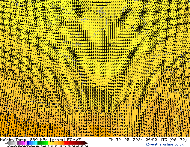 Height/Temp. 850 hPa ECMWF Th 30.05.2024 06 UTC