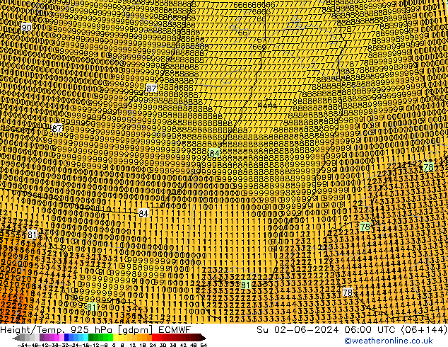 Height/Temp. 925 hPa ECMWF Su 02.06.2024 06 UTC