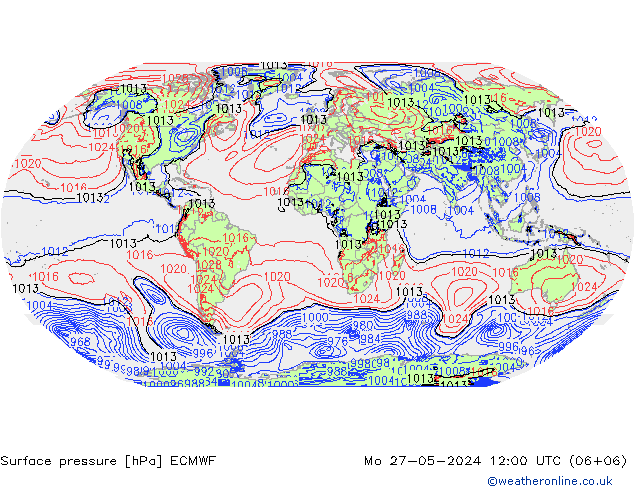 pressão do solo ECMWF Seg 27.05.2024 12 UTC