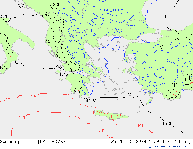 Luchtdruk (Grond) ECMWF wo 29.05.2024 12 UTC