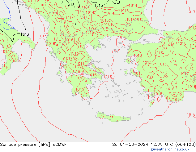 pression de l'air ECMWF sam 01.06.2024 12 UTC