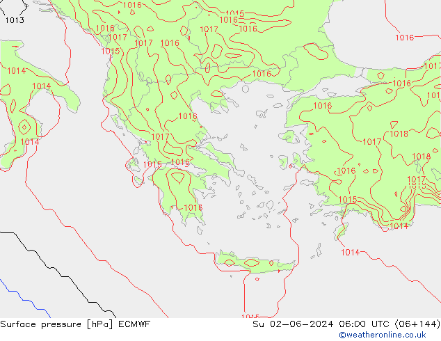 Surface pressure ECMWF Su 02.06.2024 06 UTC