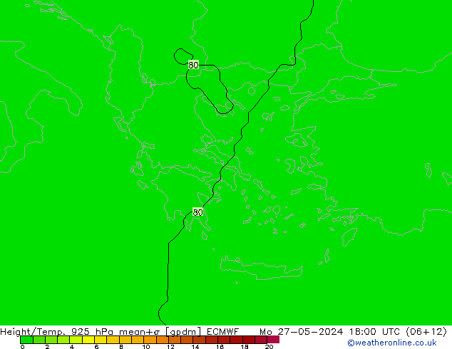 Yükseklik/Sıc. 925 hPa ECMWF Pzt 27.05.2024 18 UTC